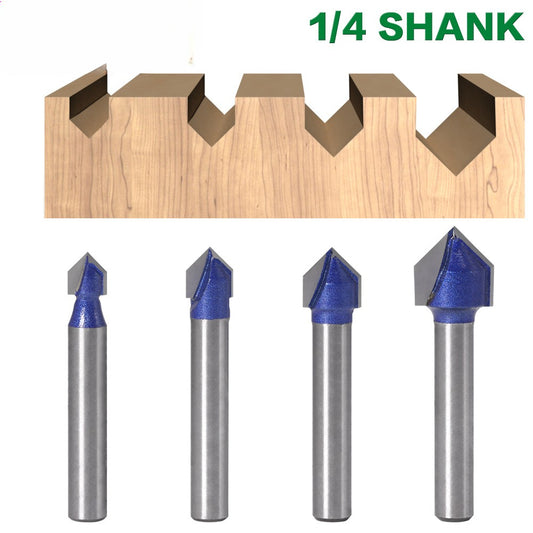 Professional grade 90-degree V-shaped knife woodworking milling cutter trimming machine cutter head aluminum-plastic panel slotting integrated wall folding knife