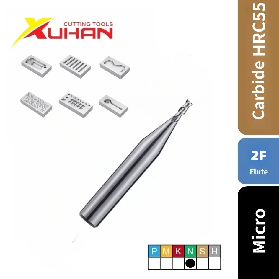 2 Flute Micro Aluminum Carbide End Mill HRC55