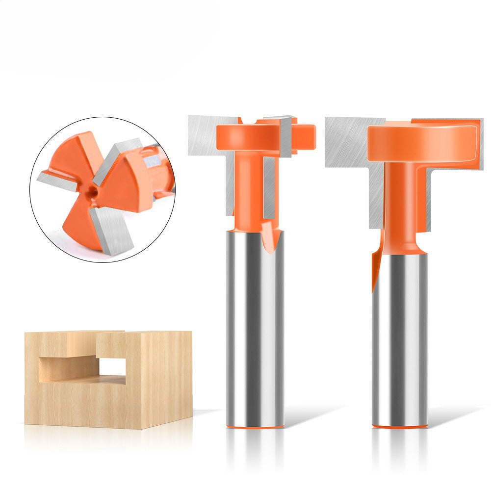 Three-edged straight-edge T-knife 12 handles, woodworking engraving milling cutter, notch cutter, four-edged slotting cutter, woodworking milling cutter