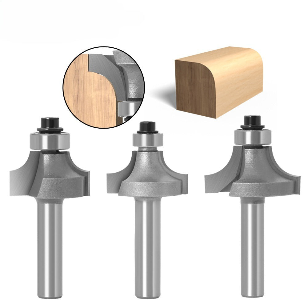 3-Piece set of fillet cutters woodworking milling cutters, fillet cutters, chamfering cutters, foreign trade export milling cutters