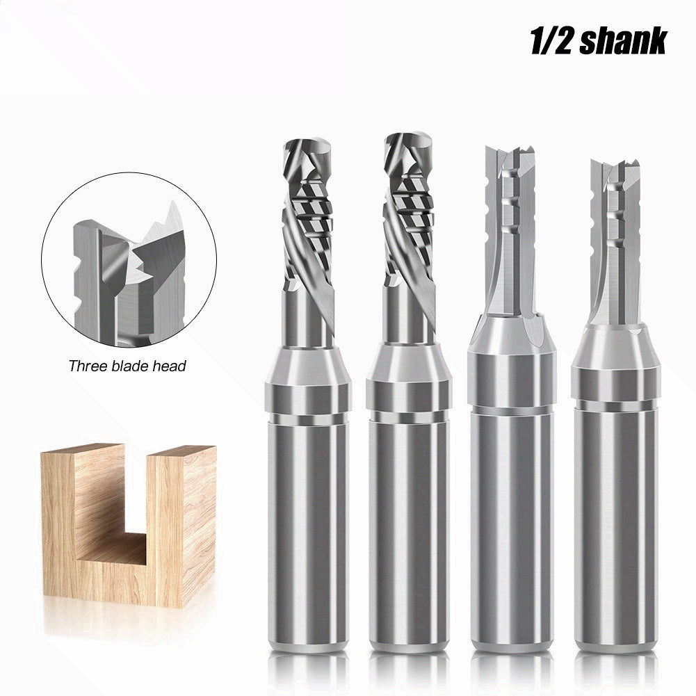 Industrial grade TCT three-edge cutting knife straight knife integral tungsten steel alloy, fast drilling and cutting