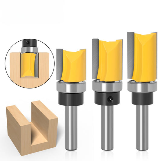 3-Piece set of 8 shank imitation shank with bearing straight knife slotting knife trimming knife straight knife trimming machine milling cutter