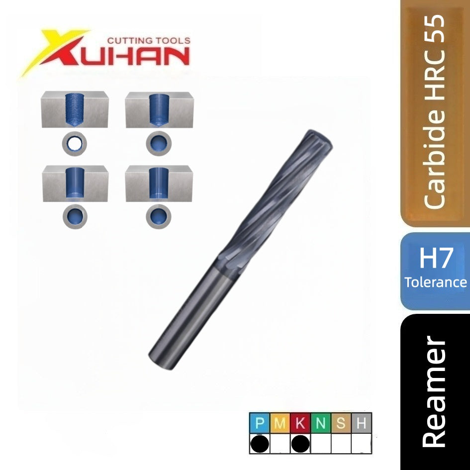 Spiral Flute Carbide Reamer Coated H7 CNC Precision Hole Finishing Tool