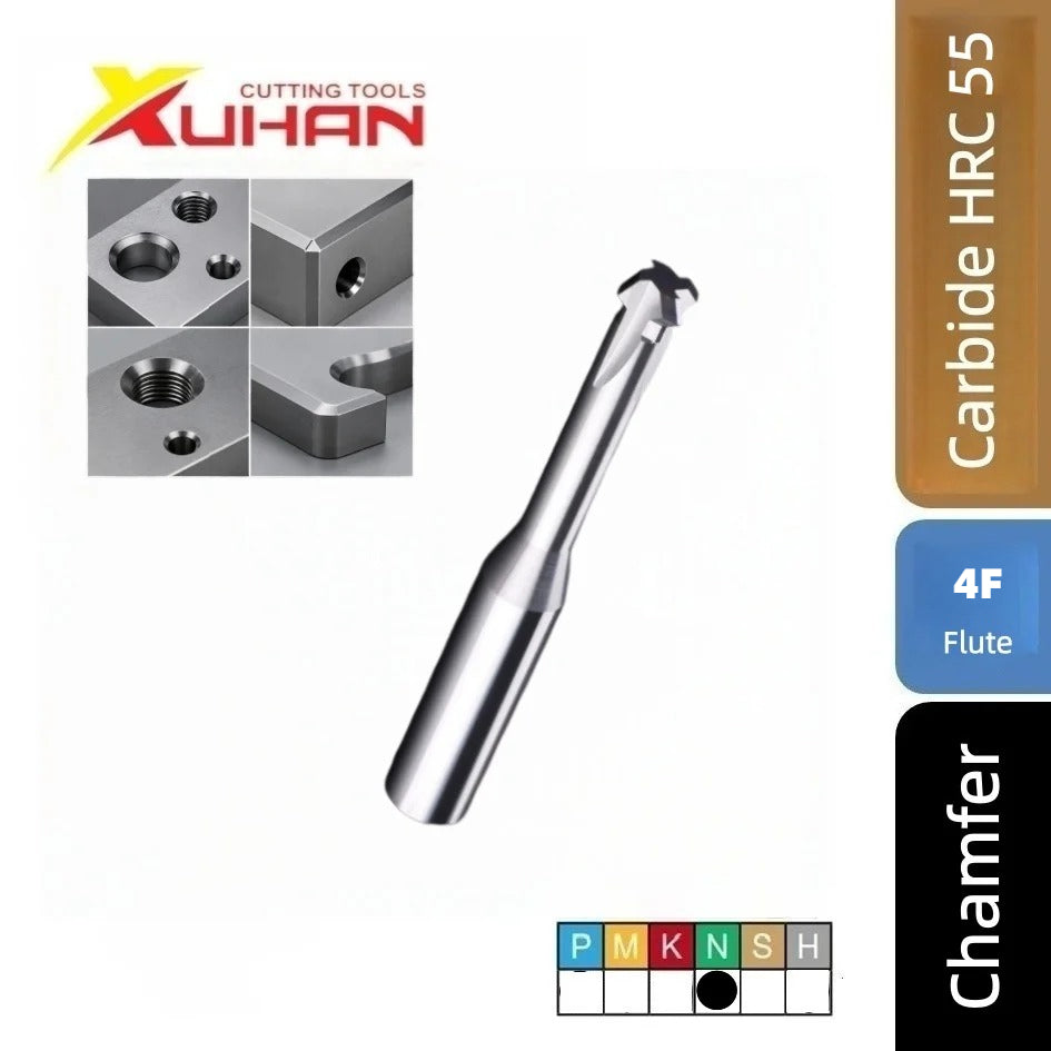 60°/90°/120° Carbide Chamfer End Mill Coated for Deburring and Edge Finishing HRC 55