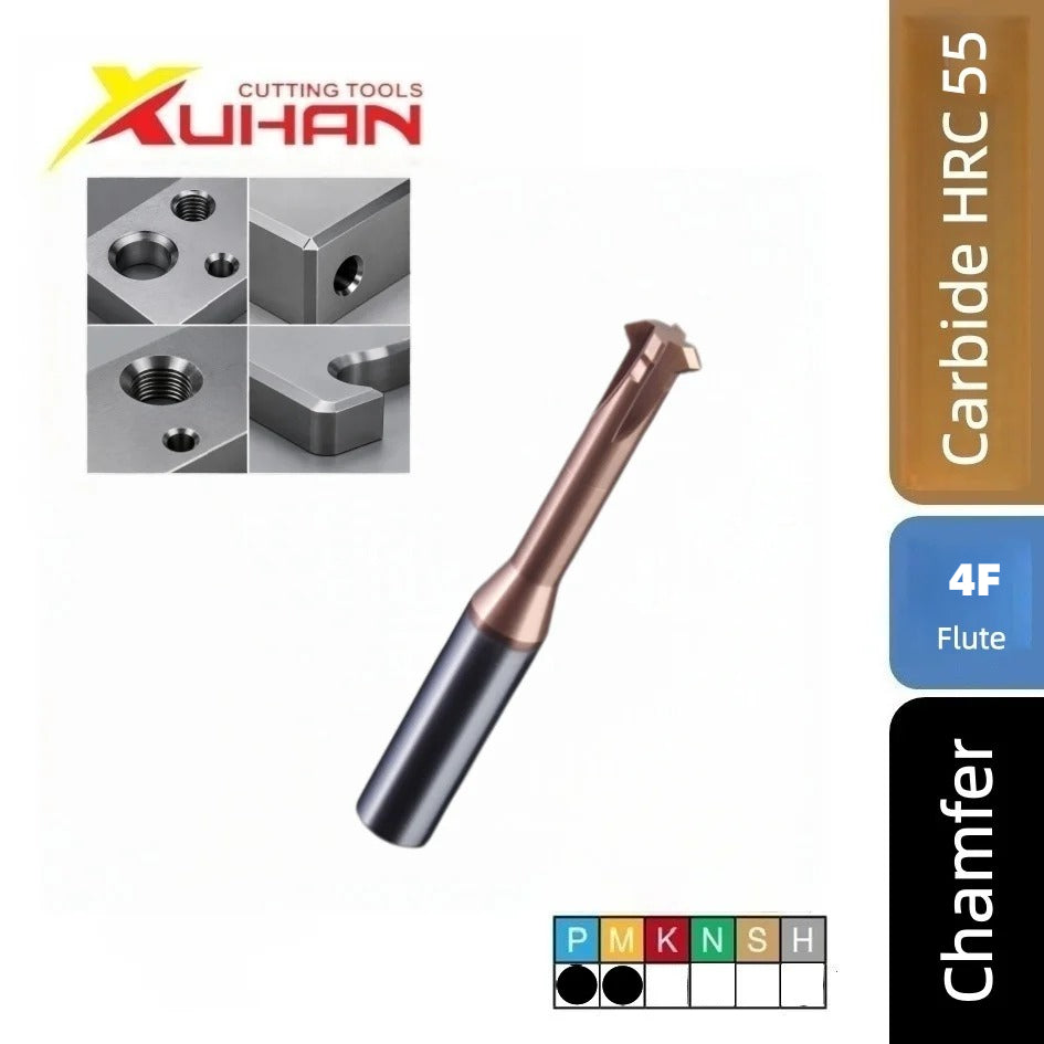 60°/90°/120° Carbide Chamfer End Mill Coated for Deburring and Edge Finishing HRC 55