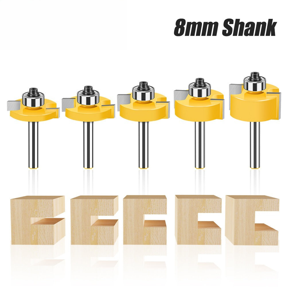 8 Handle Double Edge Ball T-Knife Bearing Slotting Knife Inch Woodworking Milling Kit T-Slotted Knife