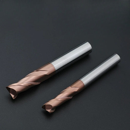 55° 2 Flutes Keyseat Milling Cutter, Solid Carbide End Mill, Flat Bottom Long Length Coated Milling Tool for Steel CNC Machining