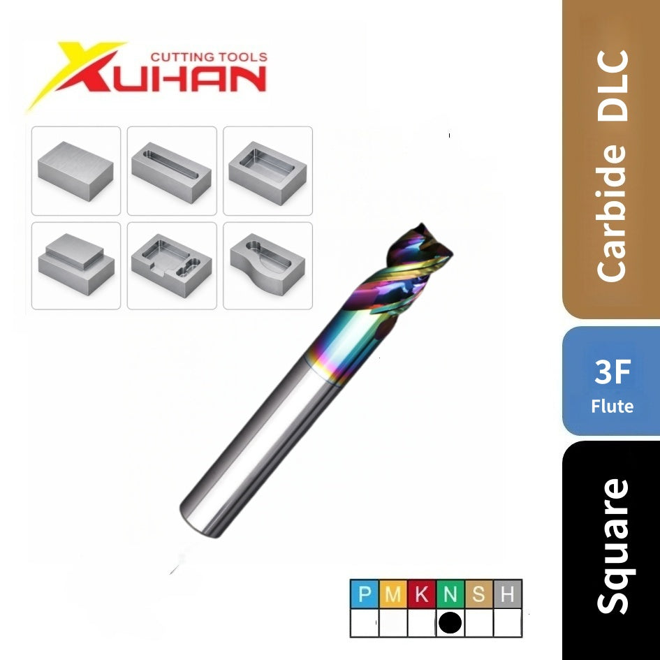 3 Flute U Groove Carbide End Mill for Aluminium DLC