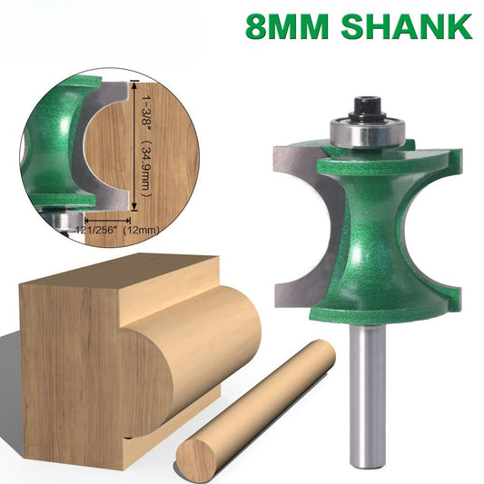 8Mm handle woodworking tool bakelite gong milling knife trimming machine with bearing positive semicircular knife round wooden stick arc trimming edge