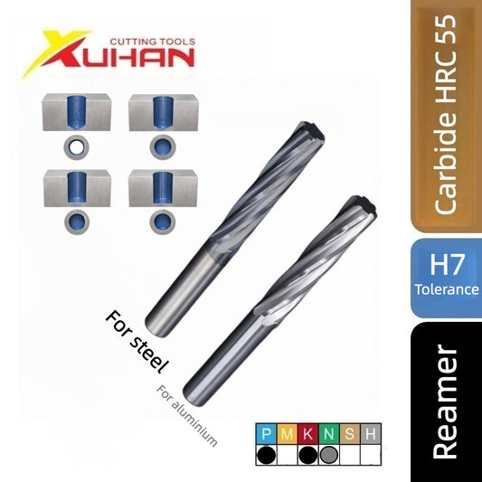 Spiral Flute Carbide Reamer Coated H7 CNC Precision Hole Finishing Tool