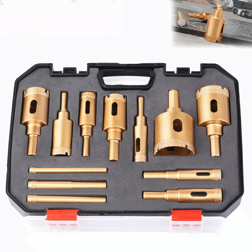 M10 brazing hole opener set, stone reaming drill, ceramic tile marble granite hole opening, emery drill bit