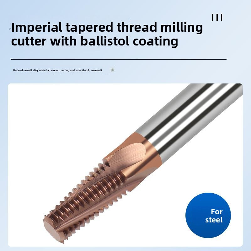High Rigid Inch Tapered Pipe Thread Milling Cutter PT/RC Alloy Milling Cutter for Hardened Steel and Aluminum