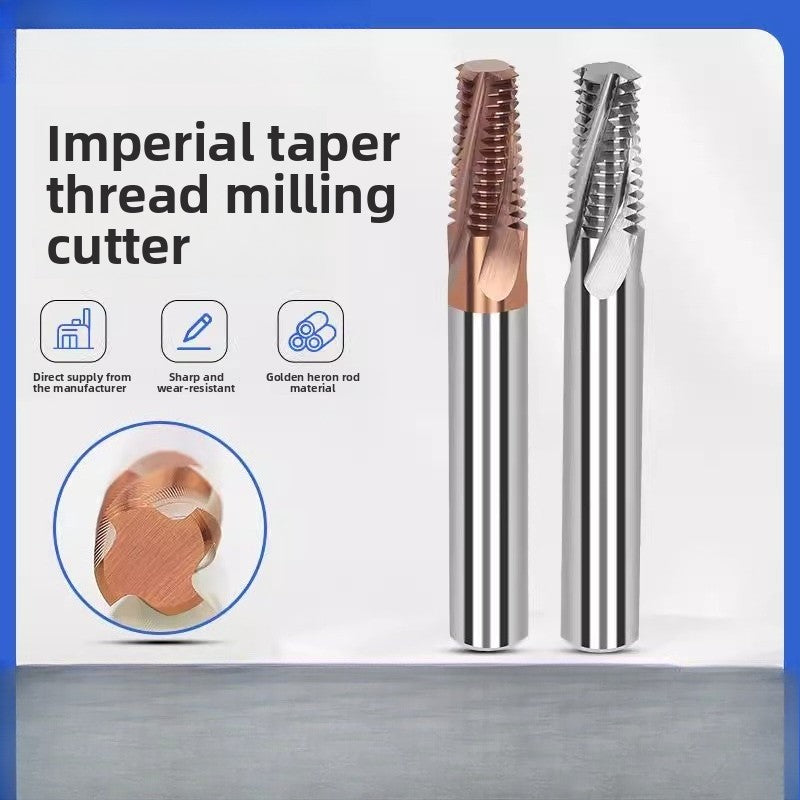 High Rigid Inch Tapered Pipe Thread Milling Cutter PT/RC Alloy Milling Cutter for Hardened Steel and Aluminum