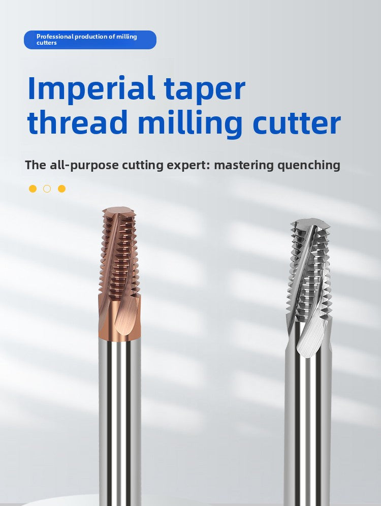 High Rigid Inch Tapered Pipe Thread Milling Cutter PT/RC Alloy Milling Cutter for Hardened Steel and Aluminum