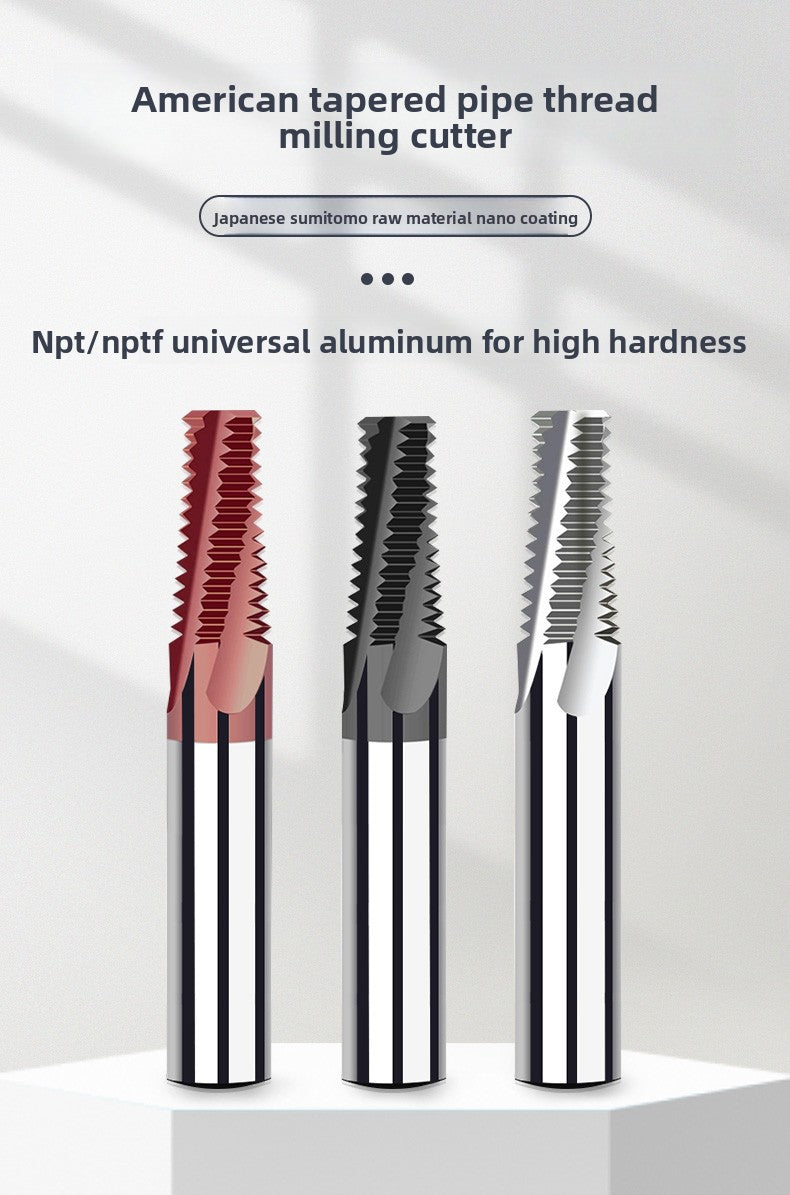 American pipe thread milling cutter NPTF1/4 3/8 1/2 1/8 3/4 stainless steel NPT cone pipe milling cutter