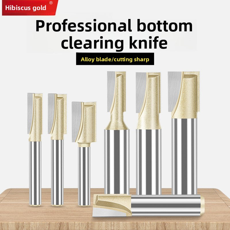 Professional grade bottom cleaning knife 1/4 handle 1/2 handle slotting knife flat bottom knife trimming machine engraving machine milling cutter complete specifications