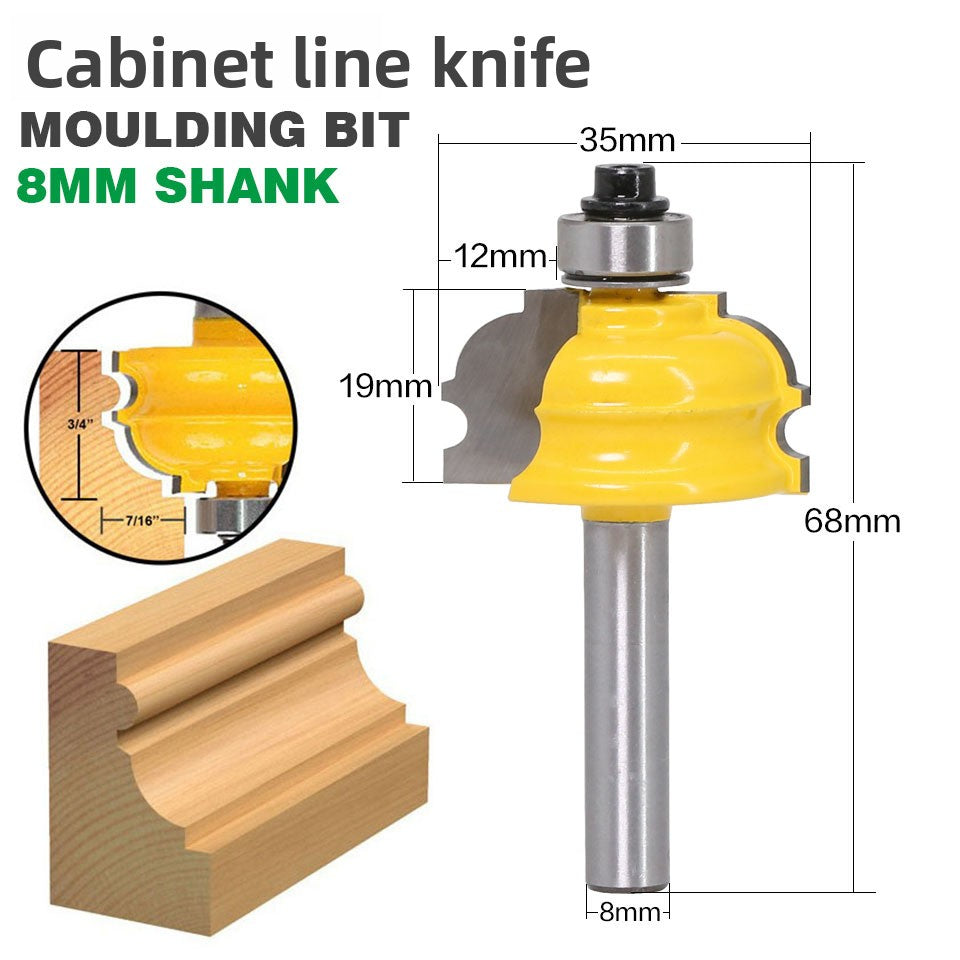 8 handle cabinet line knife, cabinet ceiling knife, woodworking cabinet door line knife, woodworking milling cutter, line knife