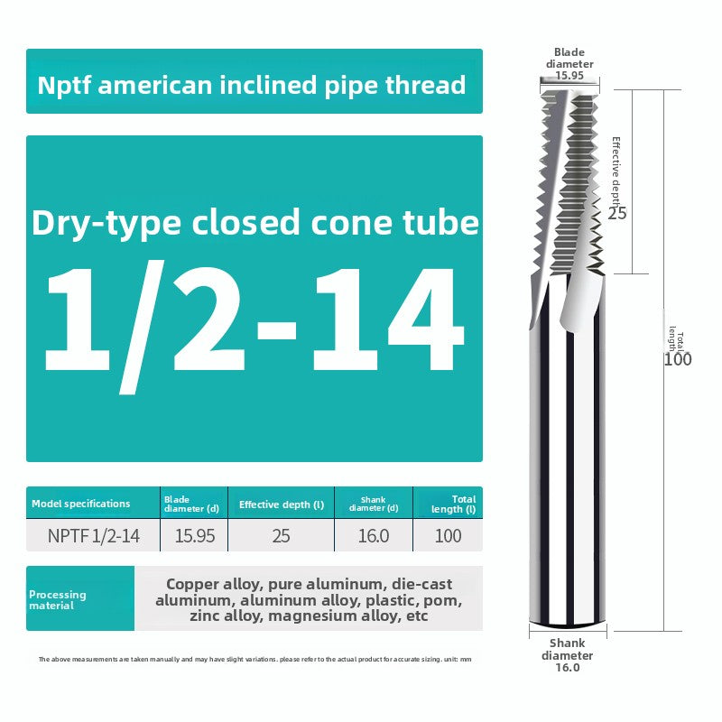 American pipe thread milling cutter NPTF1/4 3/8 1/2 1/8 3/4 stainless steel NPT cone pipe milling cutter