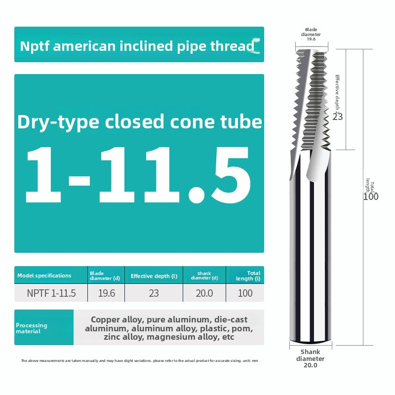 American pipe thread milling cutter NPTF1/4 3/8 1/2 1/8 3/4 stainless steel NPT cone pipe milling cutter