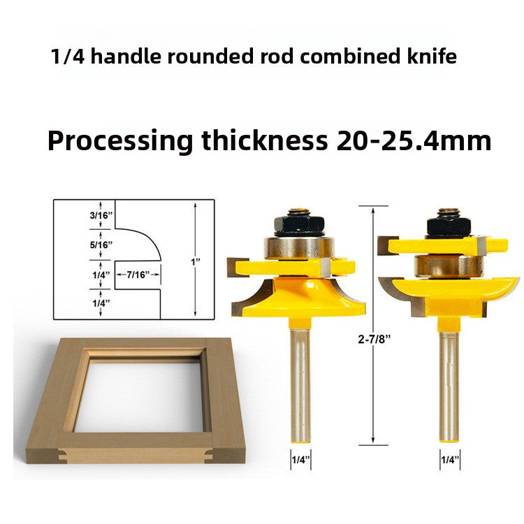 1/4 handle high-grade tenon knife cabinet door knife cabinet door frame knife rounded corner tenon knife engraving machine trimming machine milling cutter