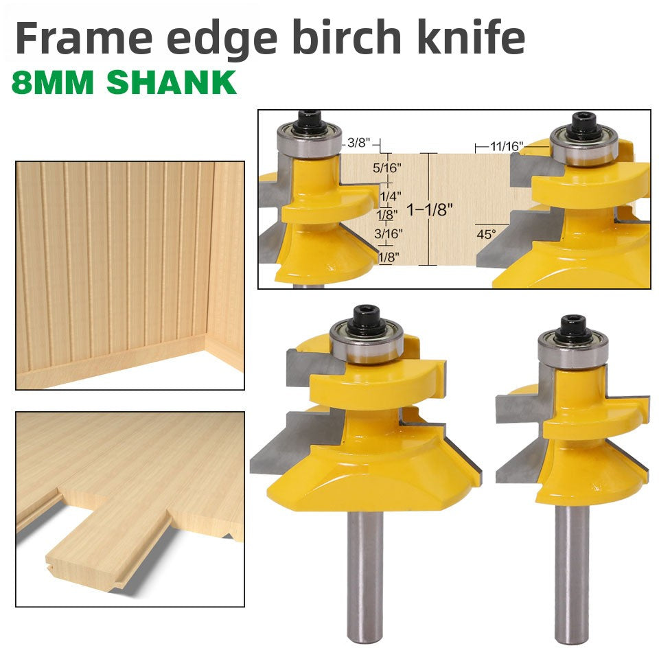 8 handle frame edge tenon knife Wood milling cutter High-grade frame edge tenon knife Puzzle cutter Floor cutter Woodworking engraving machine Milling cutter