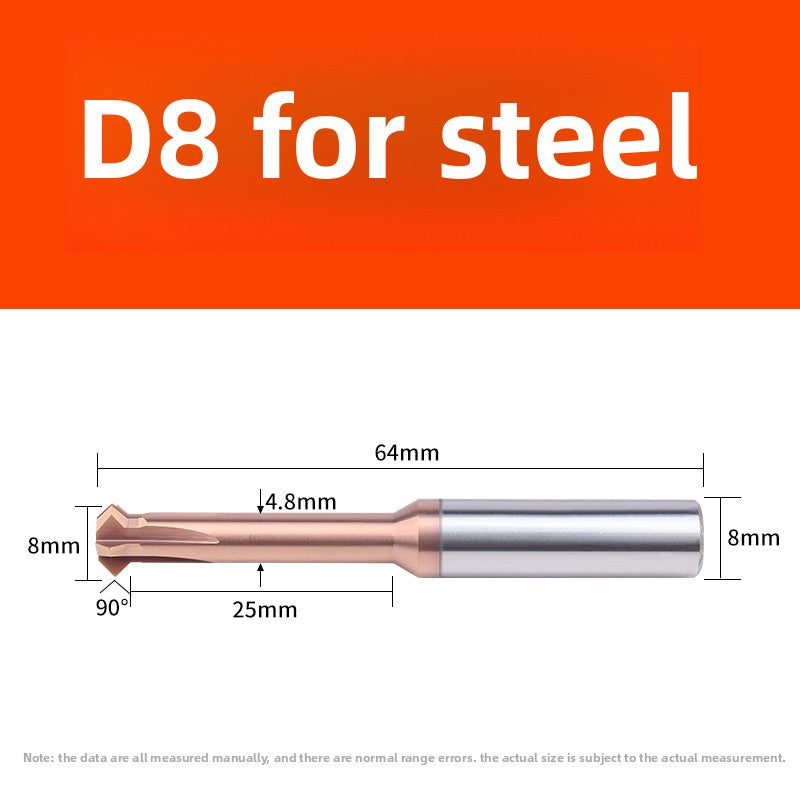 Tungsten steel upper and lower chamfering tool 60/90 degrees double-sided chamfering T-shaped integral alloy positive and reverse inner hole reverse thread cutting tool