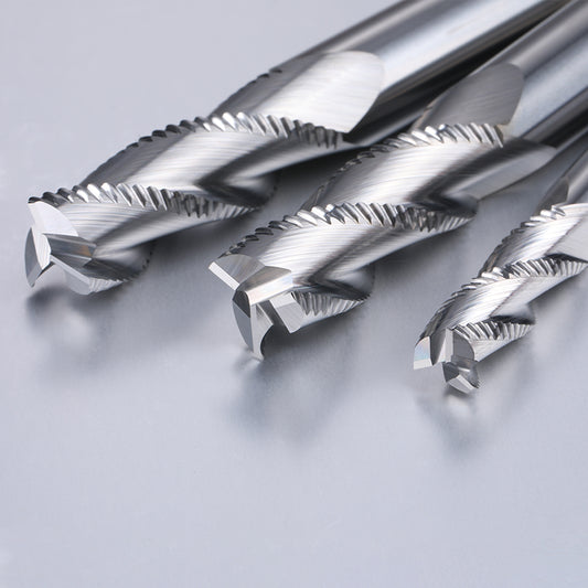 Roughing End Mill HRC55 Solid Carbide 3 Flutes 4 Teeth for Aluminum Iron MDF Fiberglass Acrylic Wood Copper Plastic