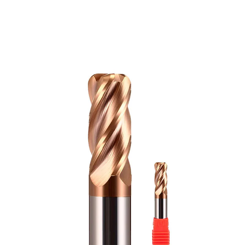XUHAN Longth Corner Radius End Mill CNC R Bullnose Cutter Tungsten Carbide Steel Metal Router Tool 4 Flutes R0.5 R1 Surface Machining